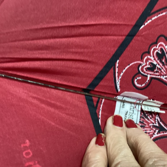 Christian Dior Umbrella RED DESIGN.  Print Multicolor Vintage♥️ - Picture 10 of 12
